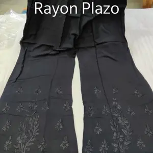 Black on black Chikankari Embroidered Straight Palazzo Pants | Ladies Trouser Legging Bottom Salwar