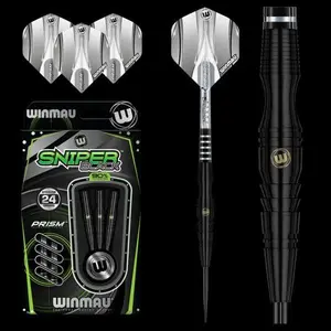 Winmau Sniper Black Steel Tip Dart Set 24 gram 90% Tungsten alloy