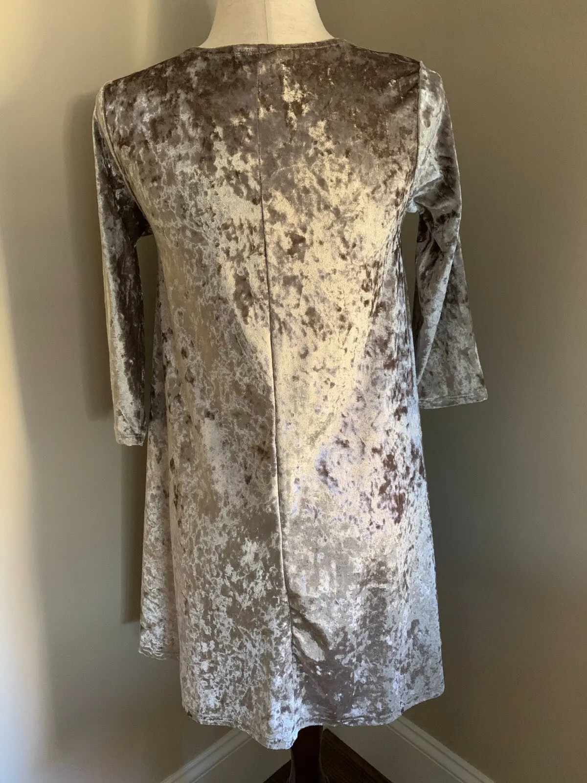 champagne swing dress Champagne Polka Dot Round Neck Summer Vintage Swing Dress