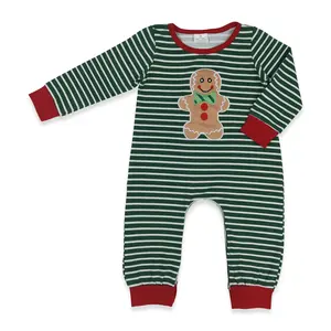Christmas gingerbread green stripes Printed OnePieces