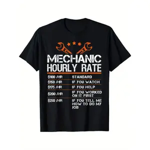 Summer t Shirts Funny Mechanic Hourly Rate Auto Repair Mechanic Labor Rates T-Shirt