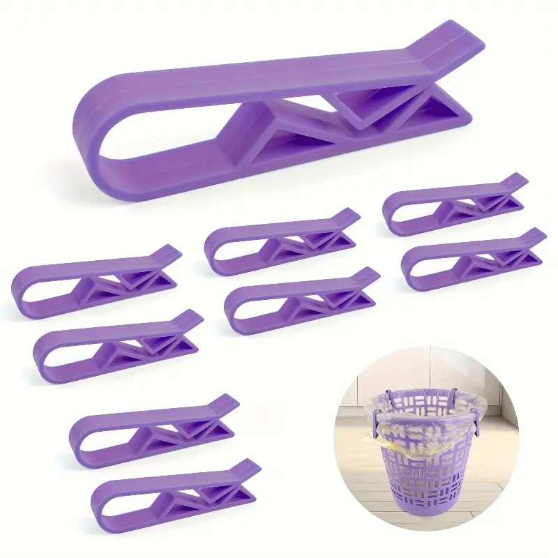 Anti-slip trash can holder, trash can fixing clamp, garbage bag clamp, cleaning supplies, household small tools, essential items for returning to school, Kitchen Essential Gadget, Kitchen Gadgets