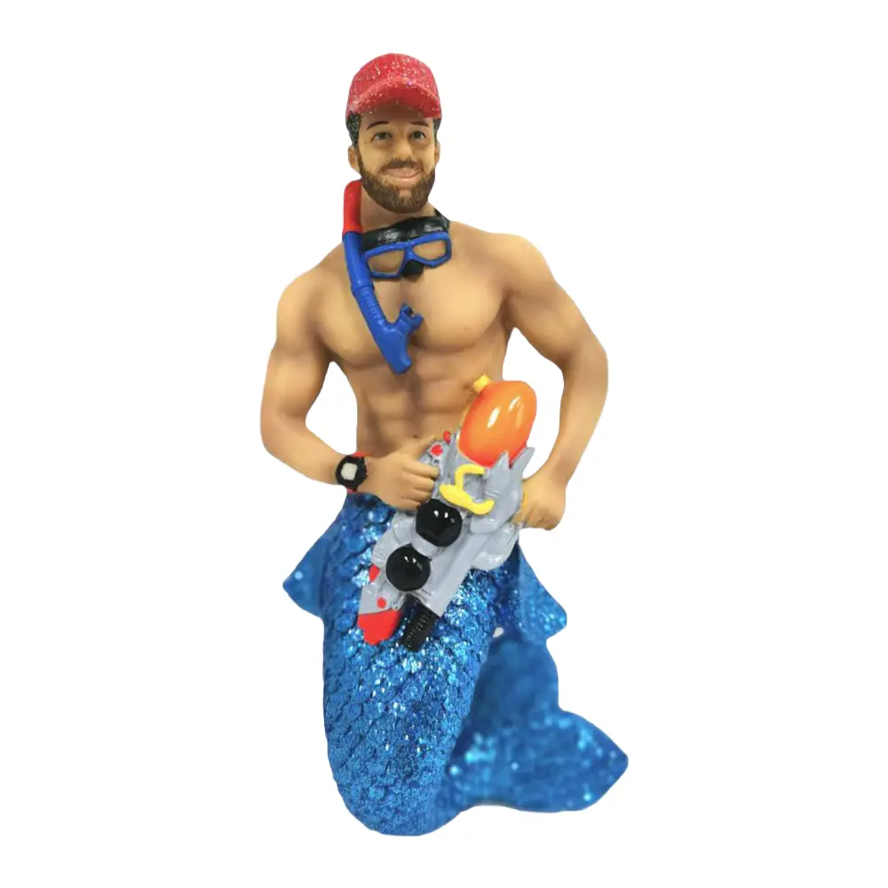 December Diamonds Merman Watersports Figurine, Festive Home Decoration