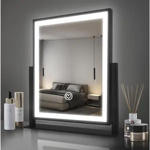 Hollywood style vanity mirror 12 in black makeup mirror with light dimmable lights smart control adjustable warm whitenaturaldaylight 360rotation for makeup enthusiasts