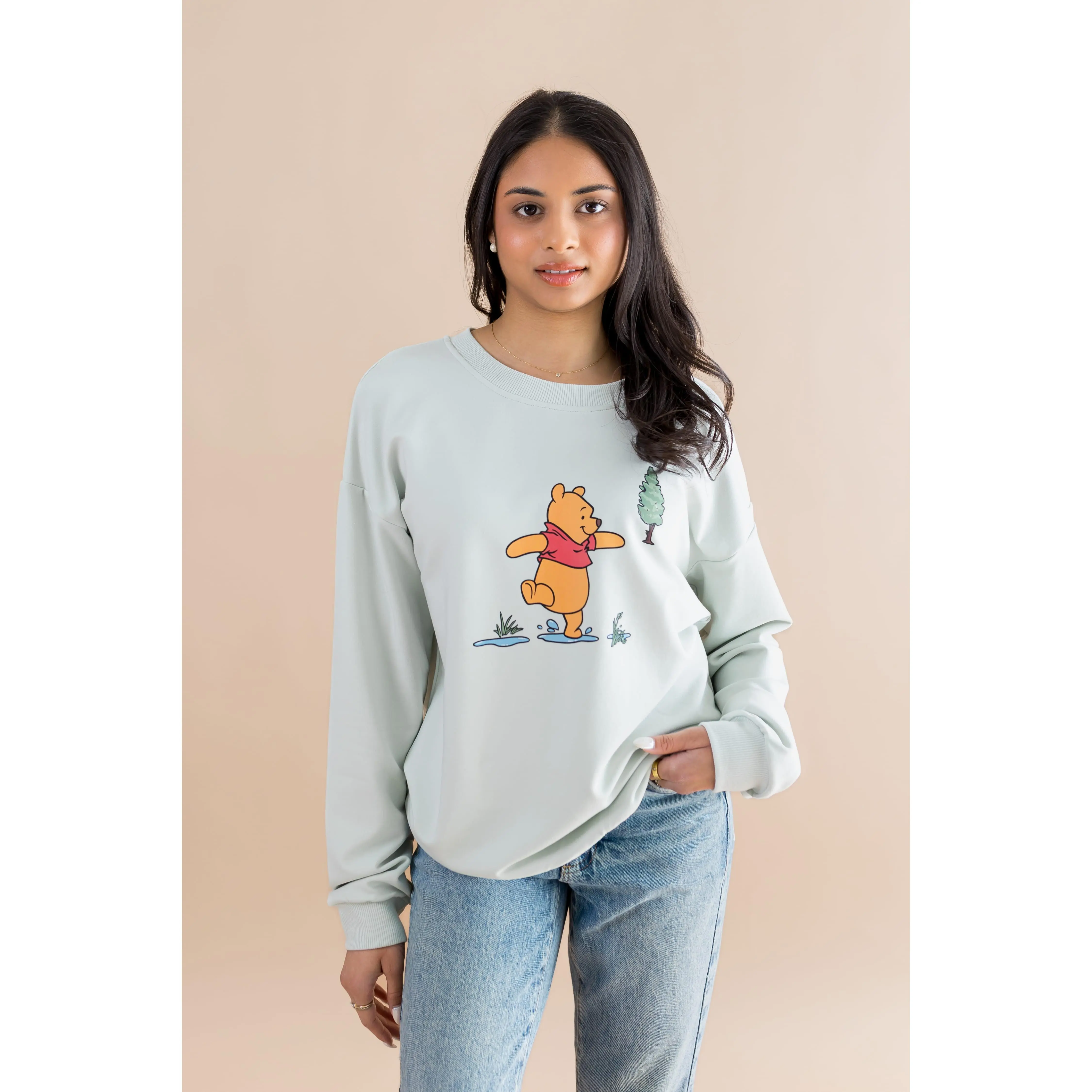 Women's Sweatshirt in Winnie the Pooh on Dew