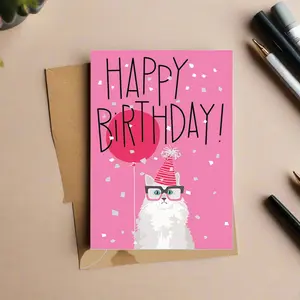 Mini Cat Birthday Card