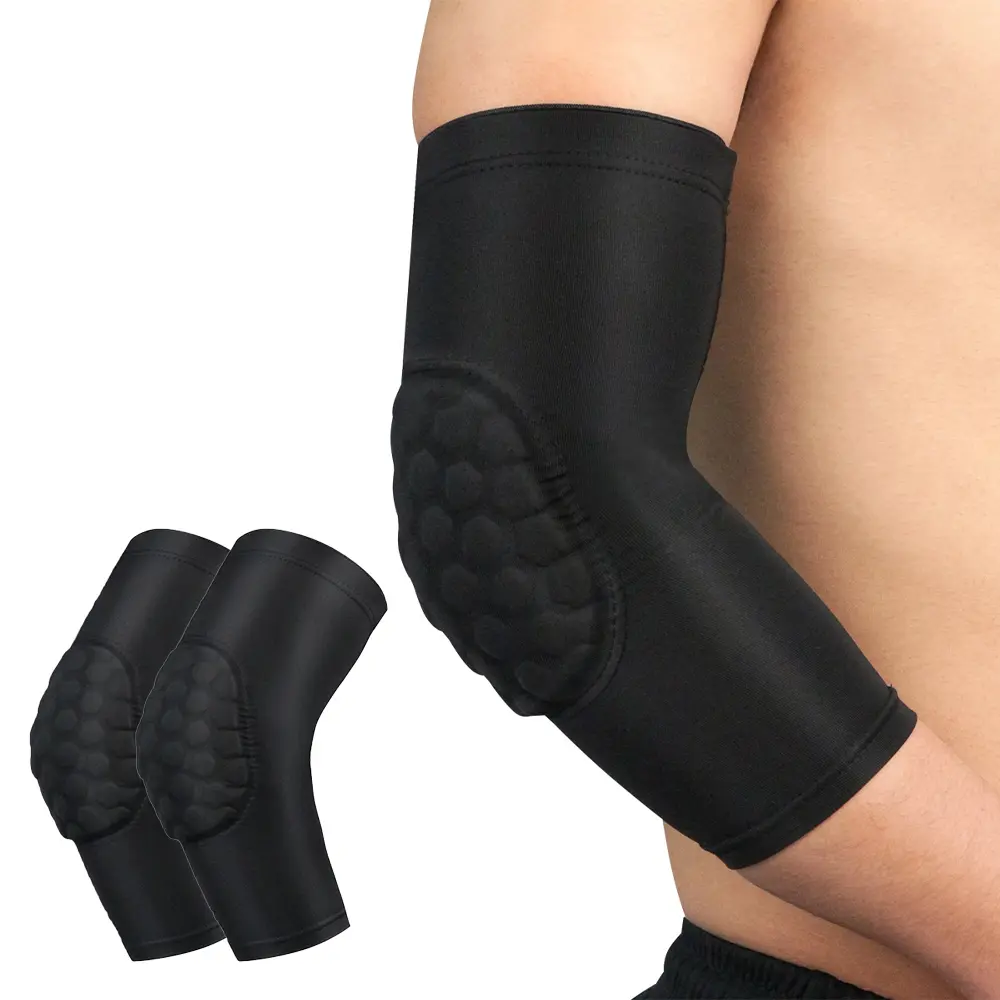 Unisex Elbow Compression Sleeve - Sporty Protective Gear with Thickened Padding, High Elasticity, Breathability, Ideal for Tennis Elbow, Basketball