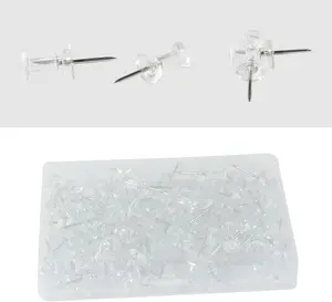 100 Pack Push Pins Tacks, Clear Plastic , Steel Point,Thumb Tacks for Bulletin Board,Stick Pins Thumb Tacks for Cork Board Wall Hangings (100, Clear)