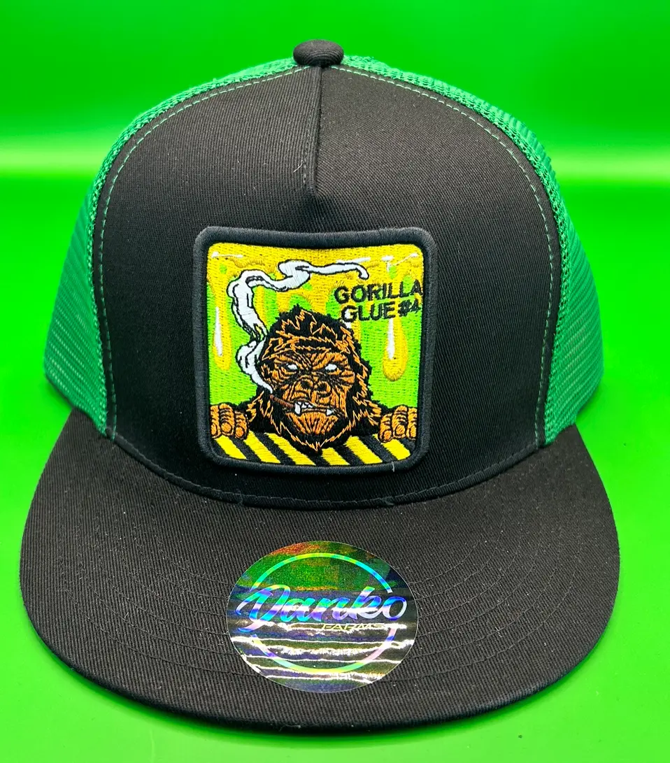 Danko Farms Gorilla Glue #4 Black and Green 5 Panel Snapback Hat for Men