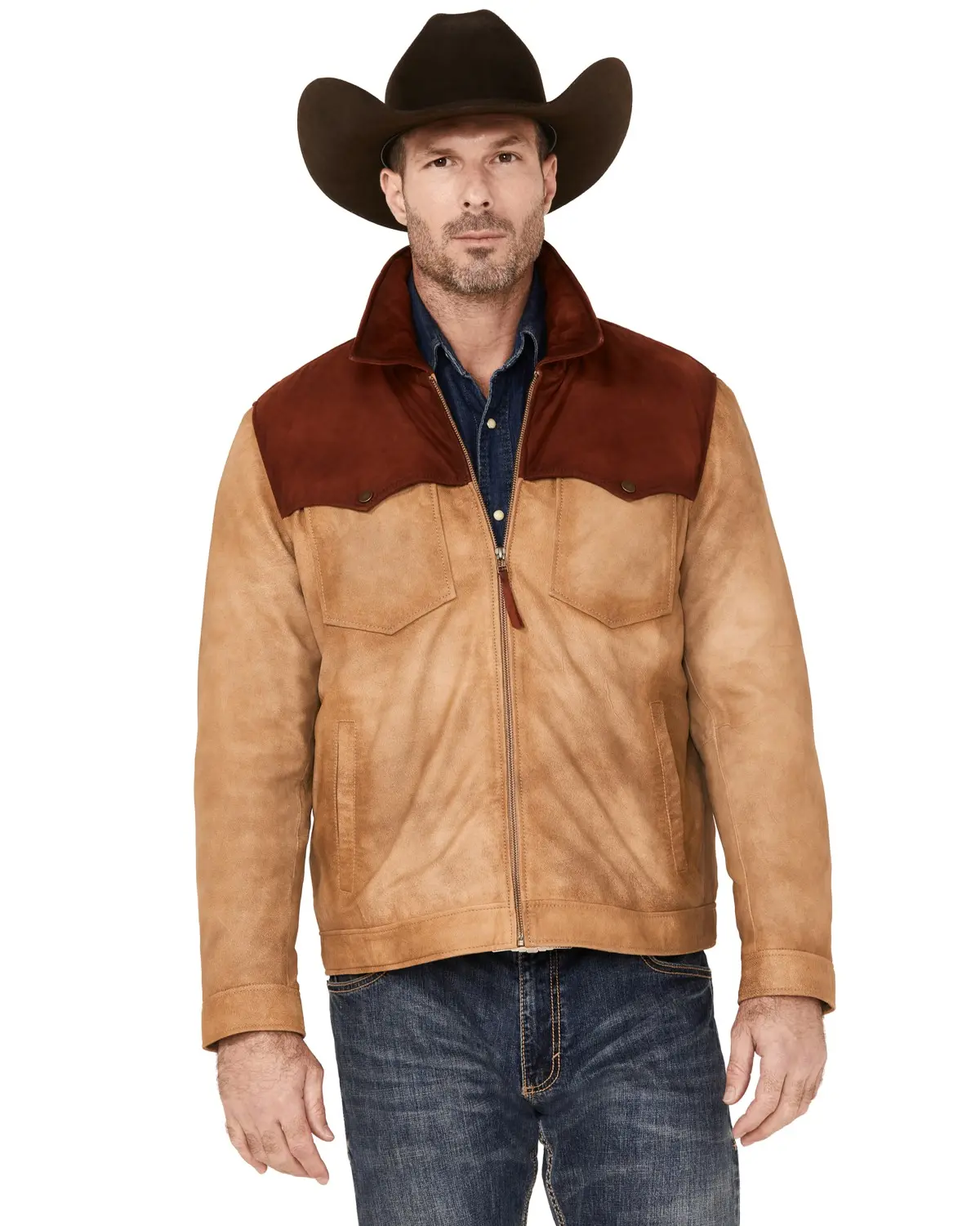 Scully Men's Men'S Burnished Suede Color Block Jacket - 2026-82
