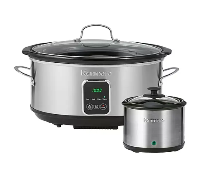 Kenmore 7-Qt Programmable Slow Cooker - Family-Size Kitchen Appliance with Digital Controls, Glass Lid, Removable Stoneware, Easy to Use