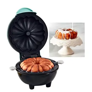 Cake maker lava cake maker mini donut maker waffle maker pancakes maker machine for breakfast snacks desserts nonstick surface cake machine doublesided heating azure