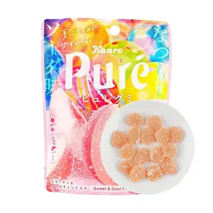 KANRO Pure Peach Soda Gummy Candy 52g - Japan's No.1 Best-Selling Gummy