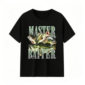 Men's Funny Master Baiter Bass Fishing Sports Polo Shirt, Sports & Outdoor Clothing Top