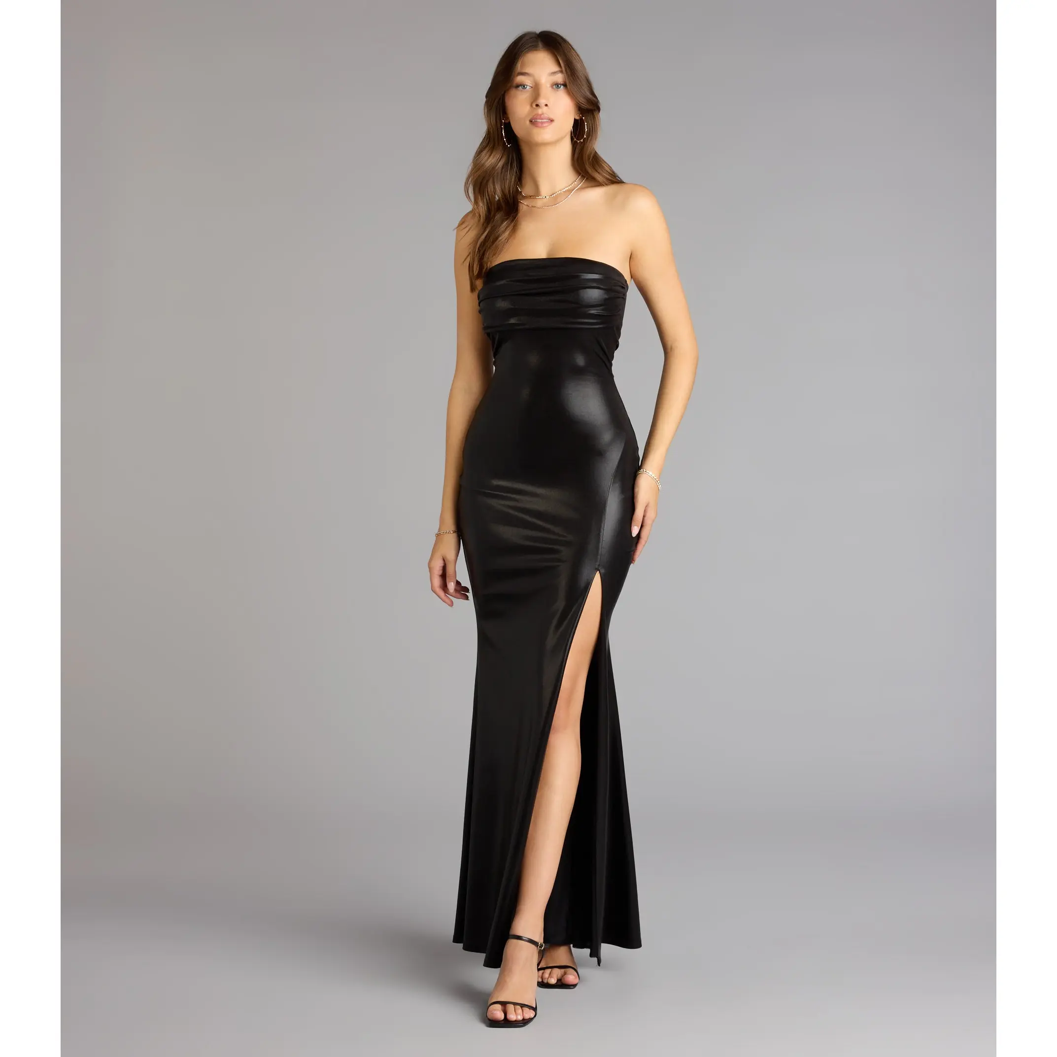 Nyssa Strapless Slit Mermaid Formal Dress