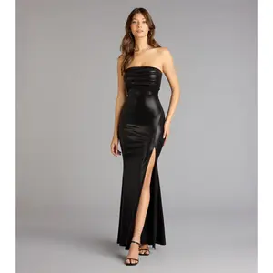 Nyssa Strapless Slit Mermaid Formal Dress
