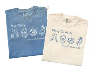 Comfort Colors Custom Wife of The Party Bachelorette T-Shirts, Maid of Honor, Getting Ready Outfit, Bridal Party Tee, Custom Wedding Day Party, Group Matching Wedding Shirt, Full Size, Full Color