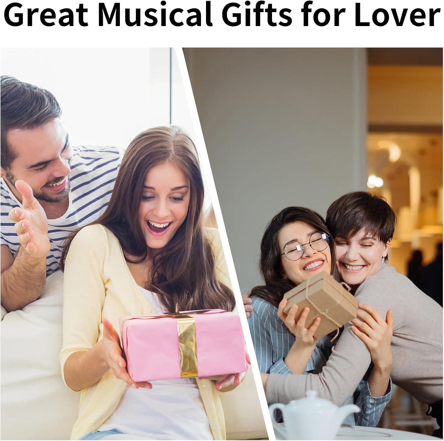 Handcrafted Wooden Hand-Crank Music Box the Perfect Mother's Day Gift for Mom