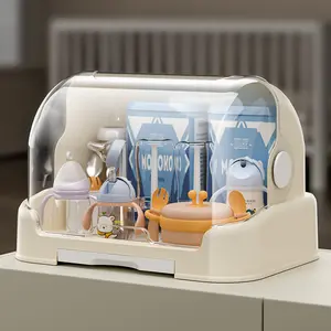 Baby tableware and bottle storage box, bottle storage container, bowl and chopsticks, food supplement tools, dustproof and water-draining storage cabinet, storage rack