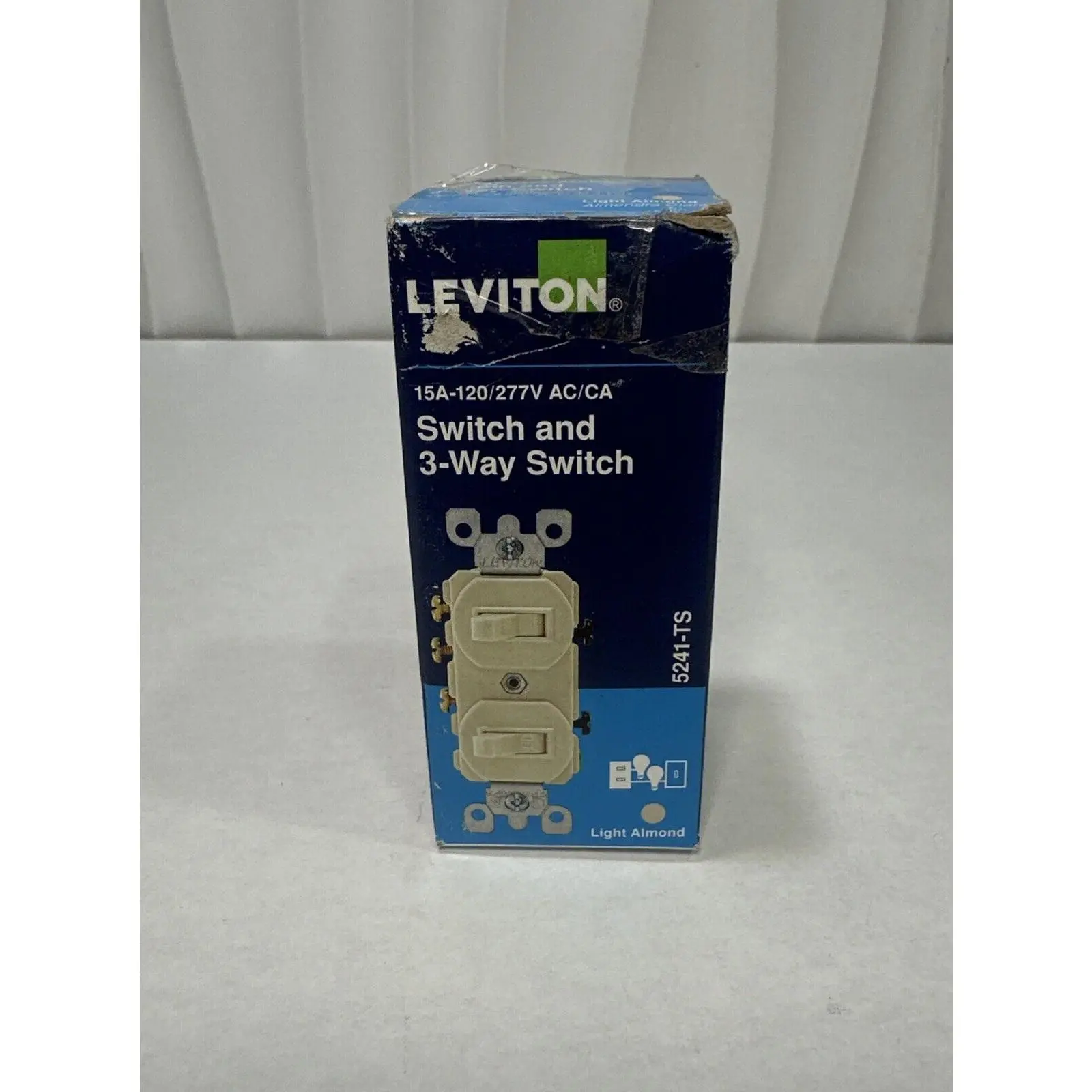 Lot 6 Leviton 5241-TS Light Almond 15A 120/277V 1-Pole 3-Way Combination Switch
