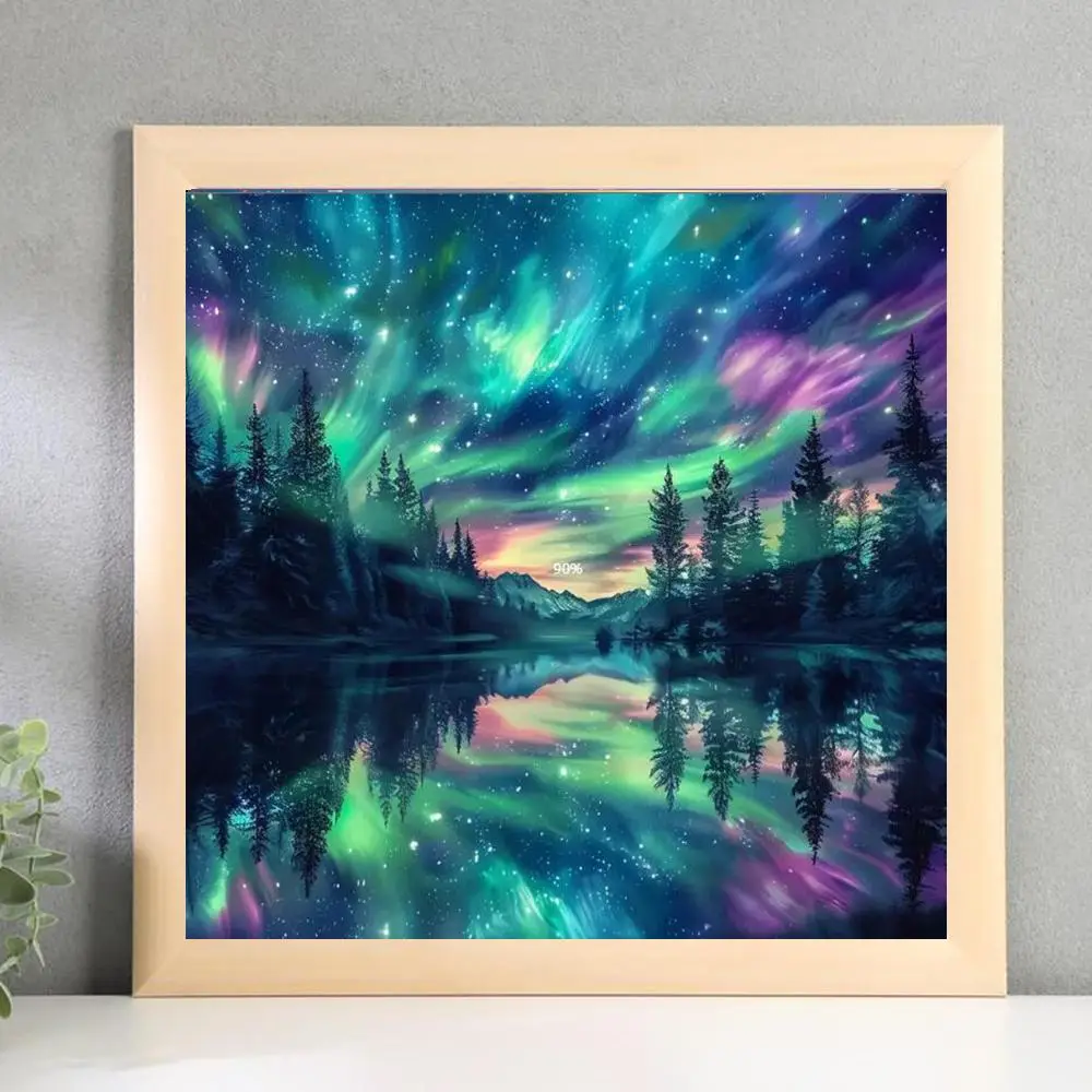 Night Star Sky Landscape Pattern DIY Diamond Arts Colorful Painting Kit without Frame, DIY 5D Diamond Arts Colorful Painting Kit, Wall Art Decor