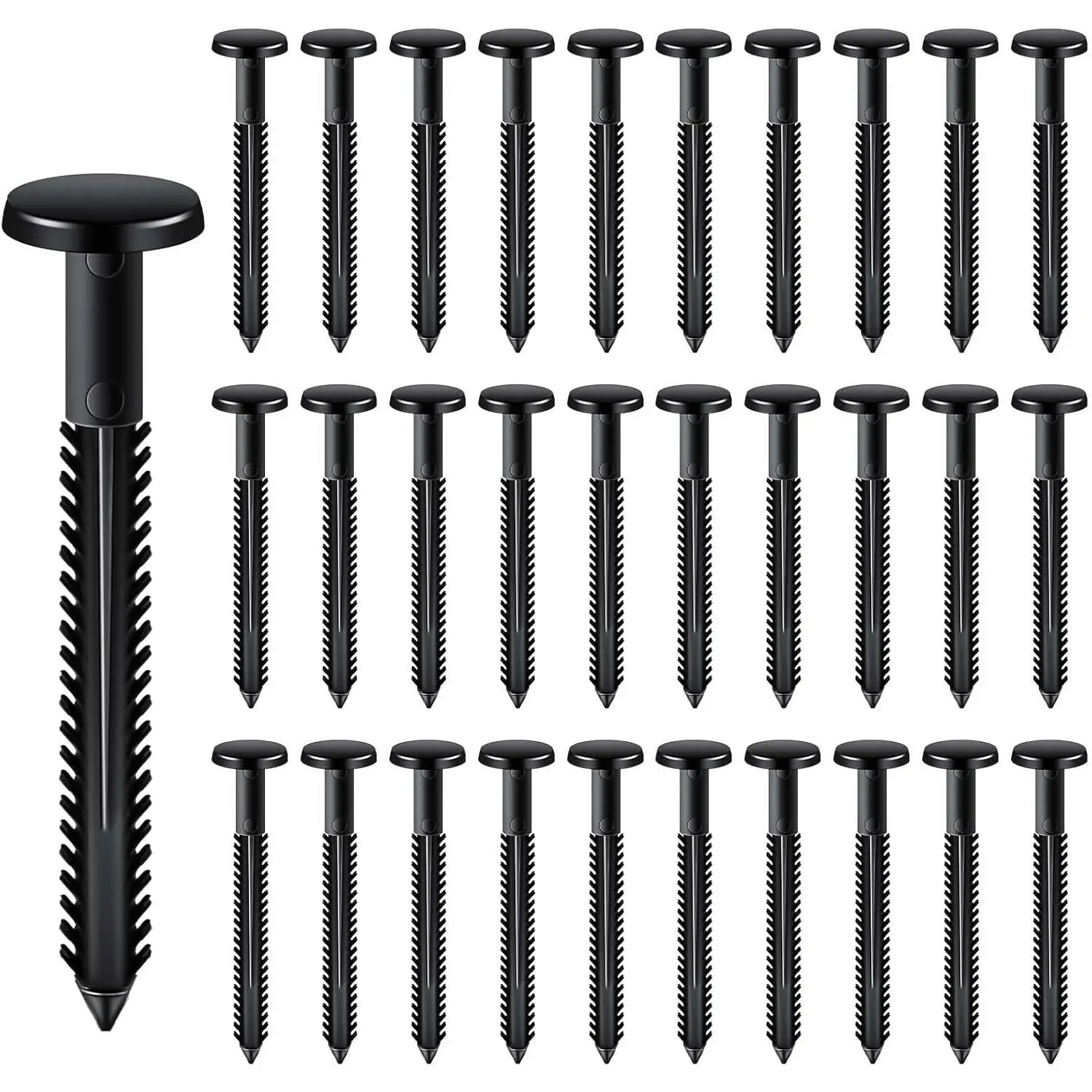 30 count 3 Inch Vinyl Shutter Fasteners, Black Window Shutter Panel Pegs Shutter Screws Lok Pins Plastic Shutter Spike Anchors for Installing Decorative Exterior   Vinyl Shutter