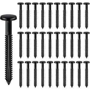 30 count 3 Inch Vinyl Shutter Fasteners, Black Window Shutter Panel Pegs Shutter Screws Lok Pins Plastic Shutter Spike Anchors for Installing Decorative Exterior   Vinyl Shutter