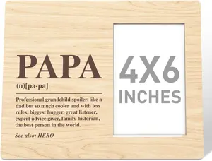 Papa Gift Wood Photo Frame, The Best Person in The World, Christmas Birthday Father's Day Picture Frame Gift for Grandpa Grandfather from Granddaughter Grandson Grandkids Best Grandpa Ever Gifts
