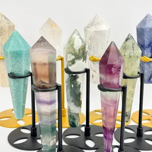 [Video Order]1 piece of crystal scepter, approx. 100-200g, available in Moonstone, Clear Quartz, Fluorite and other materials
