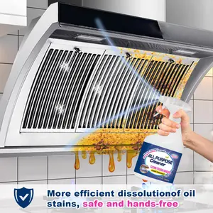 Antibacterial All-purpose Clean Up Kitchen Oil Stains cleaner,Power Kitchen Degreaser & Multi-Surface Cleaner - Spray & Powder Duo for Kitchen/Oven/Pots/Pans with Advanced Oil Stain Dissolving Technology