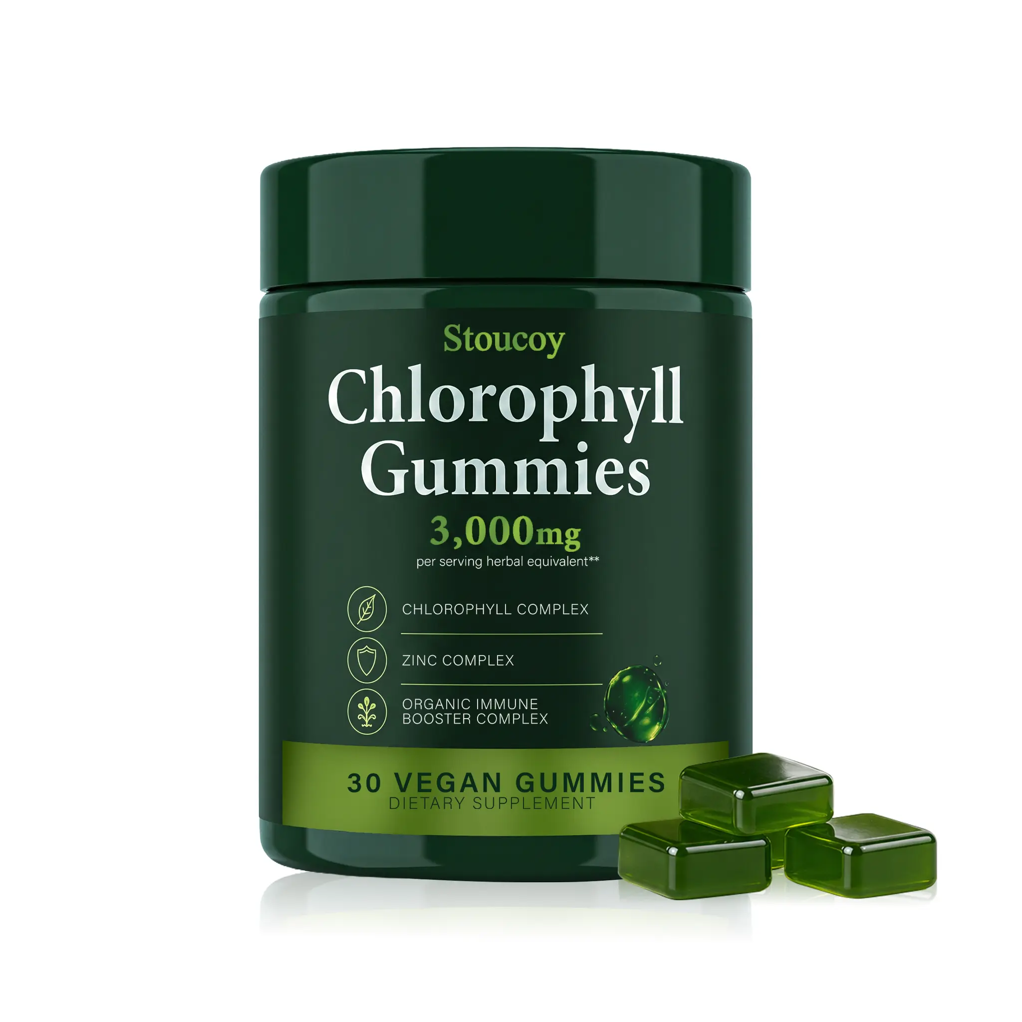 Stoucoy Chlorophyll Gummies - For Body Odor, Detox & Skin Support