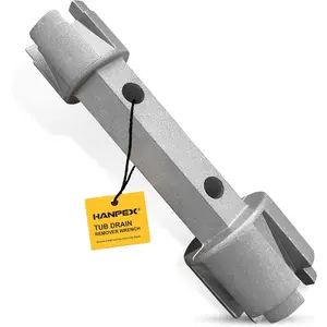 Tub Drain Remover Wrench-Dual Ended for Bath and Shower Drains, Closet Spuds - Heavy Duty Aluminum