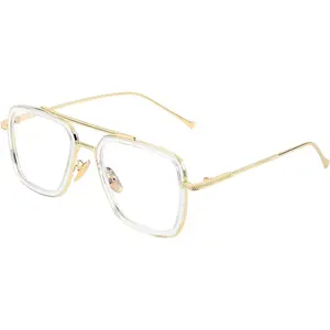 Blue Light Blocking Glasses for Men Women Retro Metal Frame Iron Man Spider-Man Eyeglasses