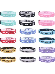 18-piece WWJD Bracelet Set with Adjustable Wristband 'What Would Jesus Do' Bracelet Inspirational Christian Bracelet Unisex