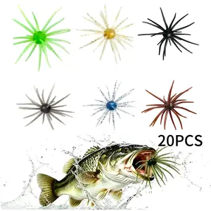 20pcs Creature Bait Dice Baits for BassFishing, Fuzzy Dice Fishing Lures with RubberLegs, Soft Plastic Lure for Freshwater SoftPlastic Baits for Bass Fishing