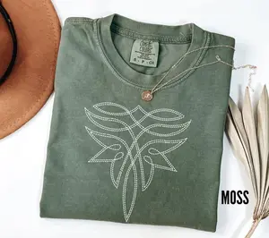 Comfort Colors Boot Stitch Tshirt Western Graphic Tee Rodeo Gift For Cowgirl Boho Apparel Country Music Nashville Girls Trip Cowgirl T-shirt