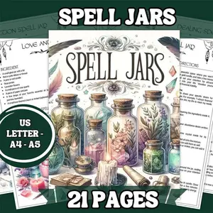 Magic Jar Coloring Book (spell Jars), Mystical Fantasy Style, Includes Magic Potion Recipe Guide, Perfect for Magic Lovers, Spell Jar Illustrations