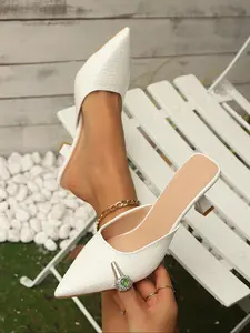 Women's Fashionable Solid Color Stiletto Heeled Sandals, Elegant Pointed Toe High Heel Sandals for Party, Daily Clothing Decor for Women & Girls, Footwear, Elegant Party Shoes