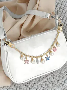 Nautical-Style Bag Charm High Quality 3d Starfish And Seashell Accessories Simulated Pearl Simple And Versatile Elegant And Gentle Suitable For Travel For Bags Gifts For Friends / Birthday Gifts Bag Chain Accessories