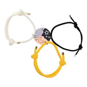 3PCS Sun, Moon, & Star Magnetic Friendship Bracelets for 3 Best Friends Puzzle Design BFF Jewelry Ideal Friendship Gift with Rhinestone DetailPerfect for Birthday, Anniversary, Valentine's Day