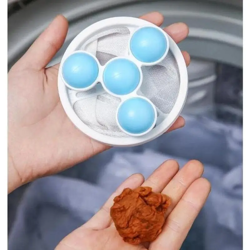 Blue Laundry Balls Set, Pet Hair Collector, Natural Detergent Alternative, Reusable Washing Machine Filter, Removes Fluff, Hair, Debris, Natural Scent