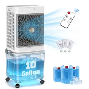 Swamp Cooler,Evaporative Air Cooler 2026 Upgraded Windowless Portable Air Conditioners with 10GAL Detachable Tank,120° Oscillation,Ultra Quiet,Timer,Remote,30H Cooling Fan for Apartment Garage Outdoor