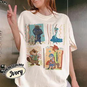 Zootopia 2 Characters Group Shirt, Judy Hopps Nick Wilde Gary De_Snake Tee, Zootropolis