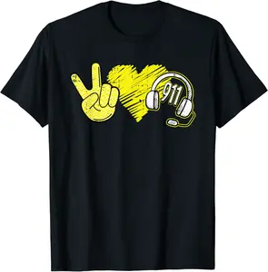 Peace Love 911 Dispatcher Thin Gold Line Dispatch Operator T-Shirt - Davidmat Shop 72B0952JRQFJ