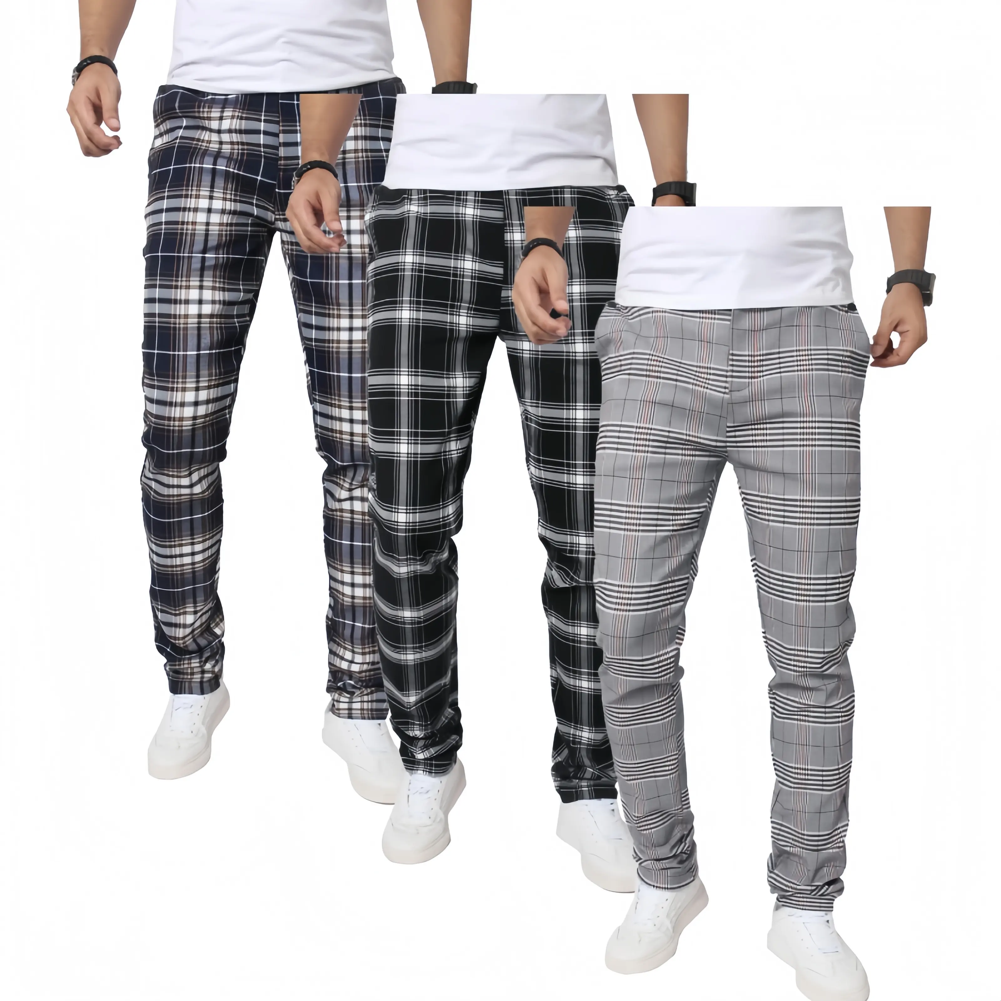 (3-Pack)Black White-Blue White-Light Gray