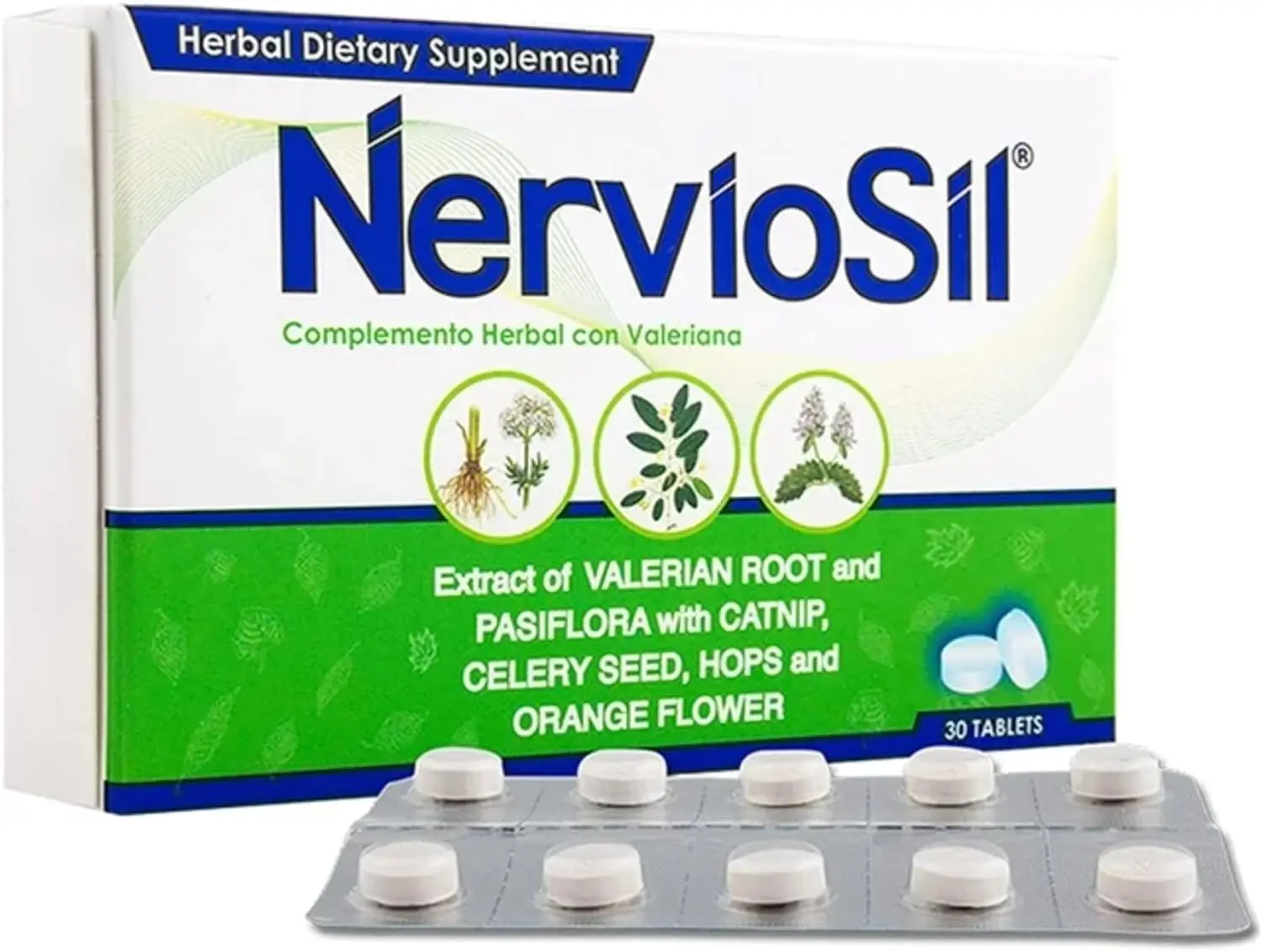 Nerviosil Valerian Root & Passionflower Herbal Sleep Supplement, 30 Tablets