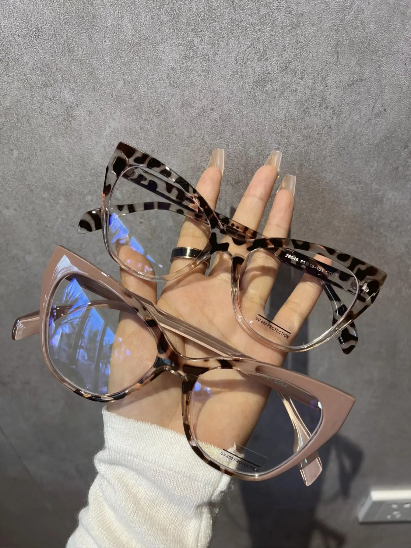 Vintage Ombre Leopard Pattern Eyeglasses for Everyday Use, Cat Eye Frame Fashion Eyeglasses for Women & Men, Fashion Eyeglasses for Work, Student Daily Used, Trendy Casual Glasses, Fashion Eyewear
