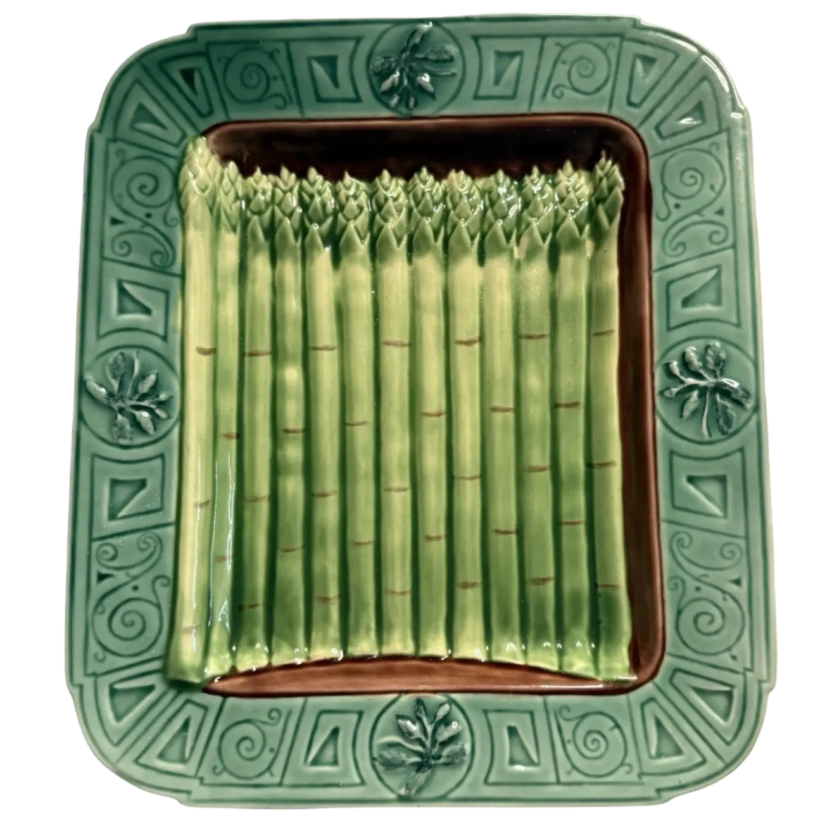 Vintage Majolica Asparagus Platter | Henriksen Imports Ceramic Serving Dish
