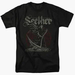 Seether Reaper T Shirt Licensed Rock N Roll Music Band Short Sleeve Tee Black Gift For Her Gift For Him Fo Premium Cotton T-Shirt
