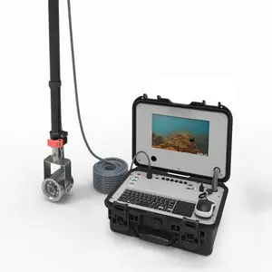 Portable underwater camera with extendable pole and PC control box kit, 10 inch display screen